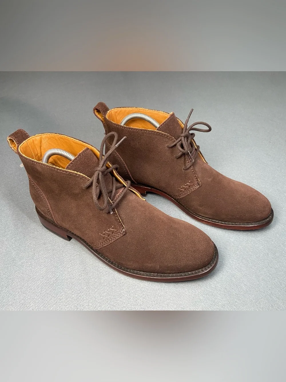Men's Hand-Made Brown Suede Lace-Up Chukka Boots with Leather Lining